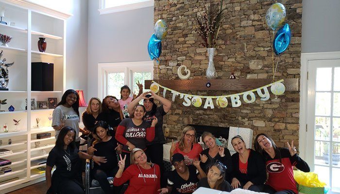 staff at a party